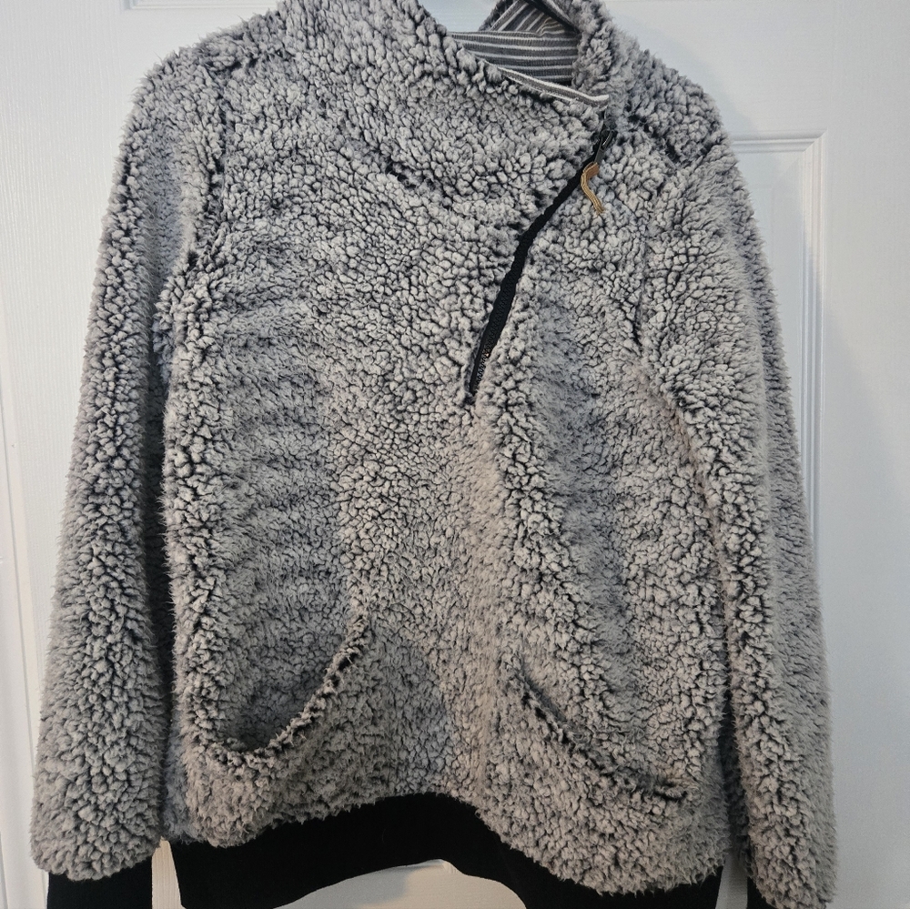 Cozy Gray Sherpa Sweater